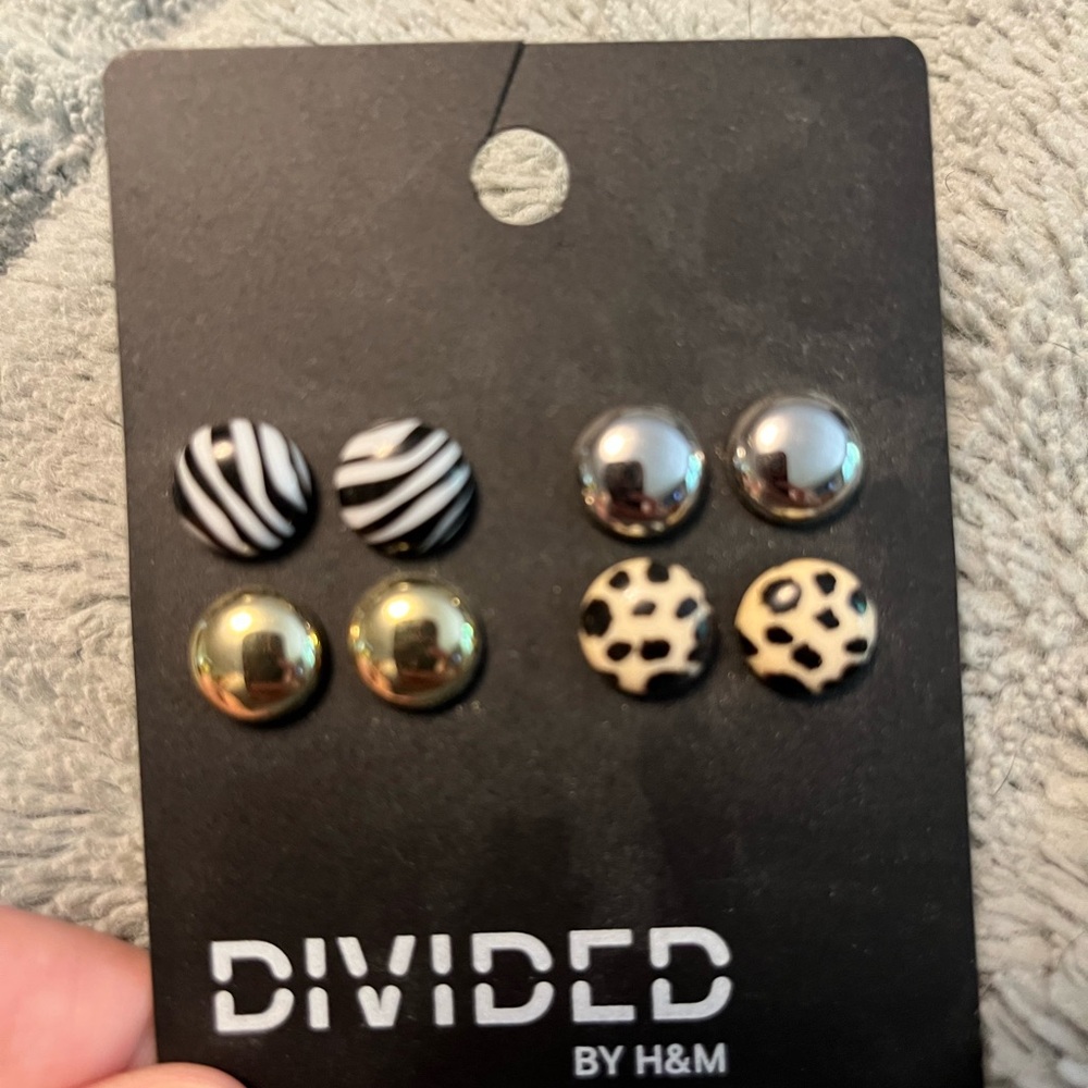 H&M Mixed Color Stud Earrings Set